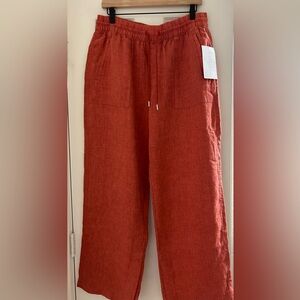 NWT Athleta Retreat Linen Wide Leg Pants Size 12 in Persimmon